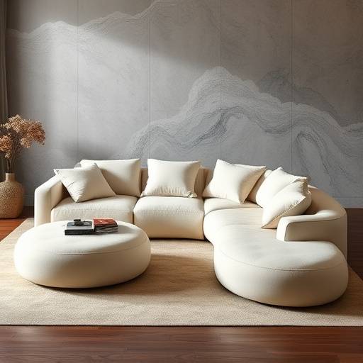 The 'Cloud Nine' sectional sofa, a large, modular sectional in a soft, textured fabric.